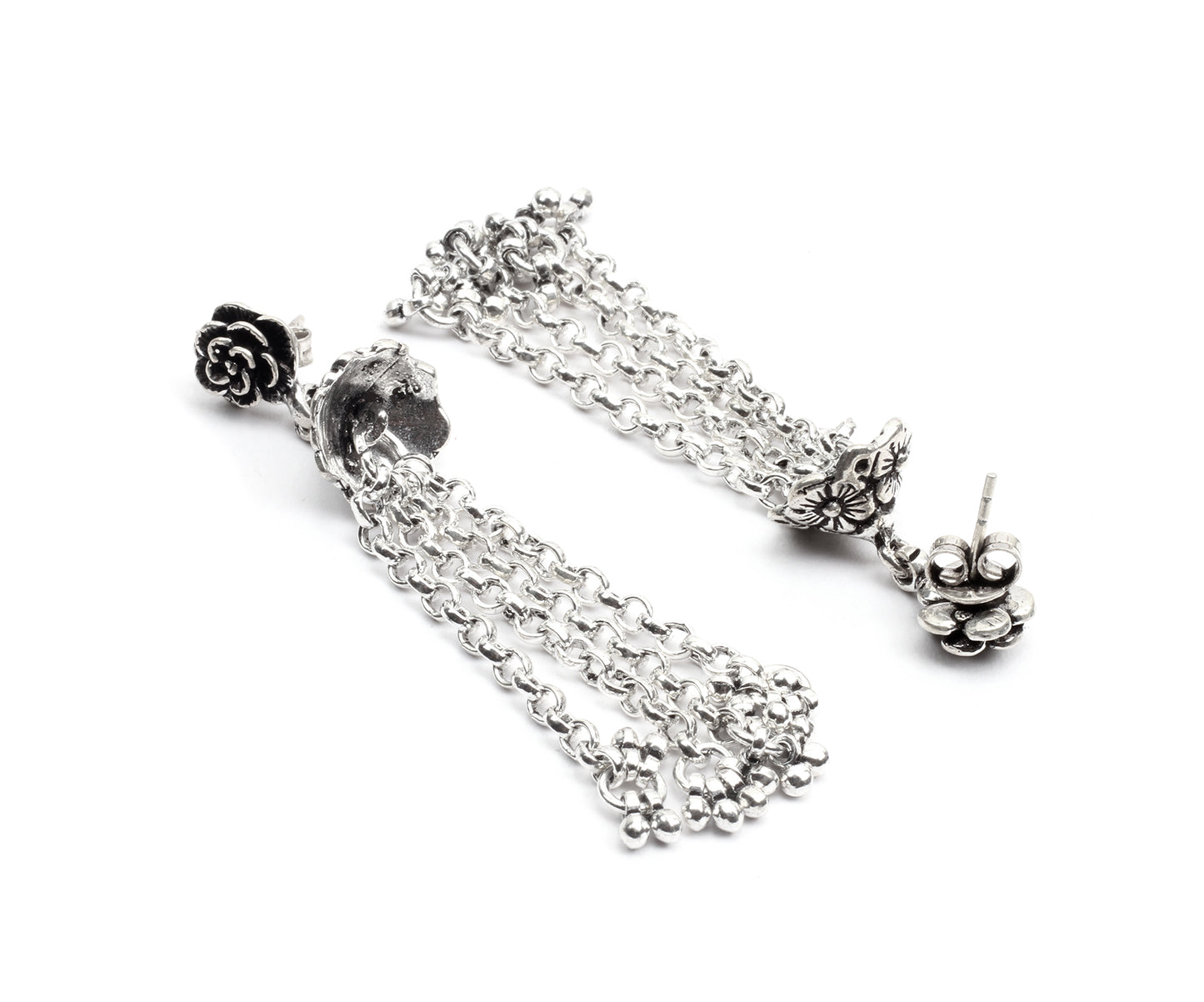 Silver Handcrafted Tribal Silver Earrings