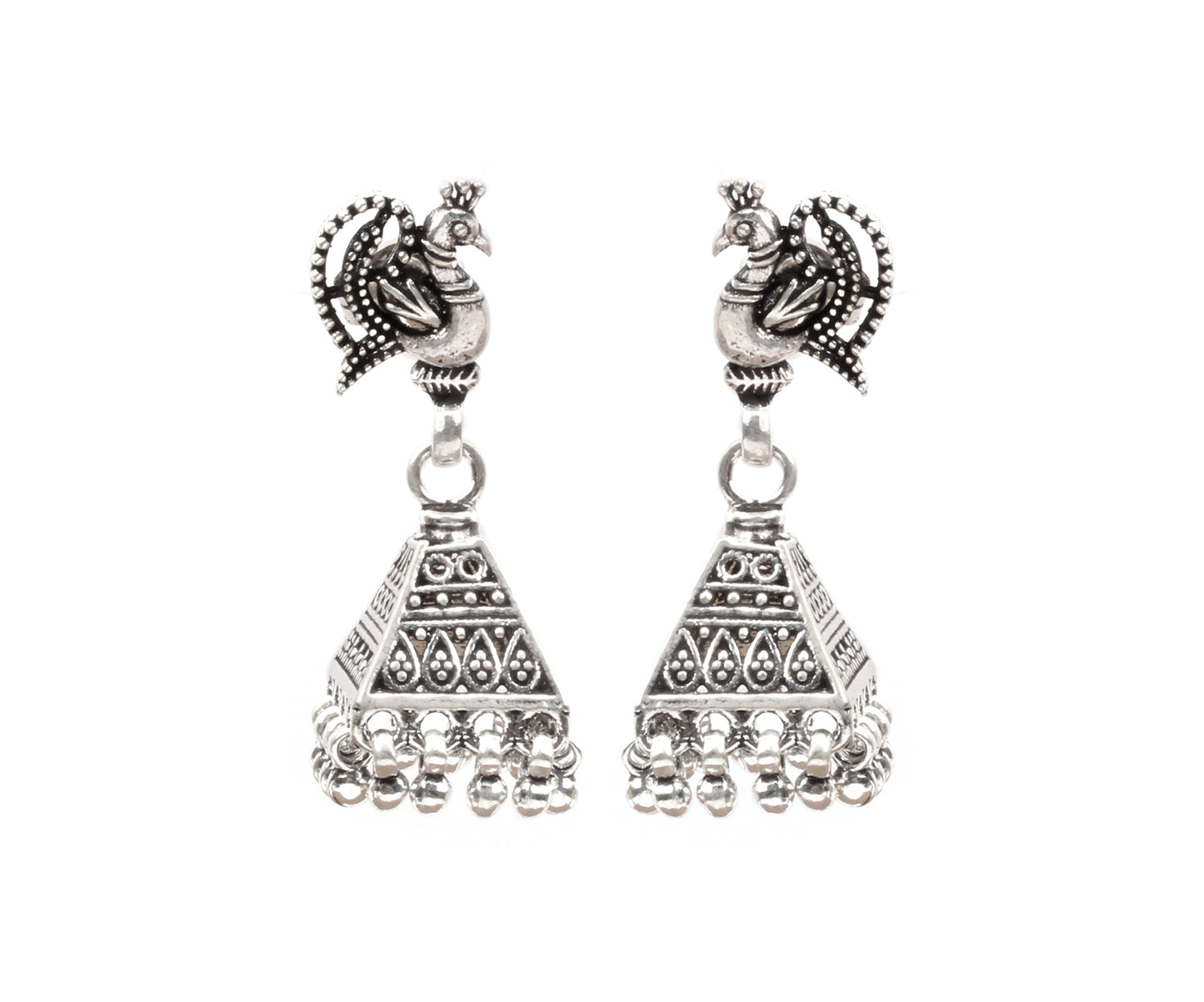 Silver Handcrafted Tribal Silver Earrings