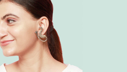 Mahima Silver Oxidised  Earrings in Horse Motifs