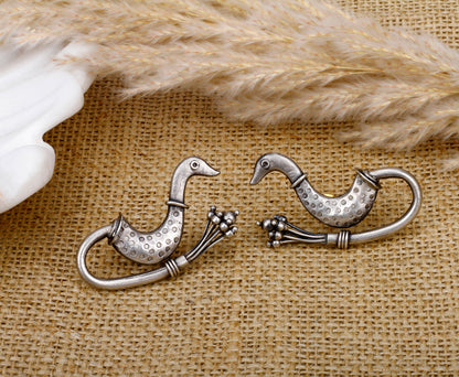 Mahima Silver Oxidised  Earrings in Horse Motifs