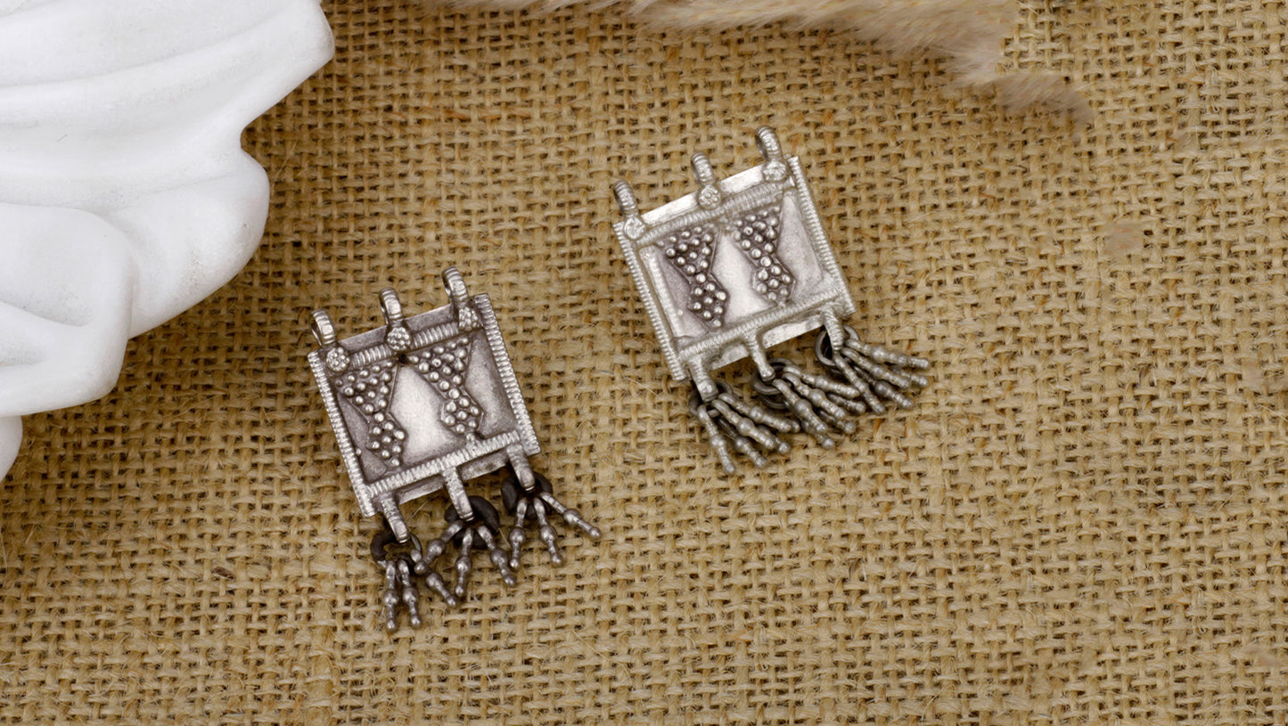 Rubina Silver Oxidised Earrings