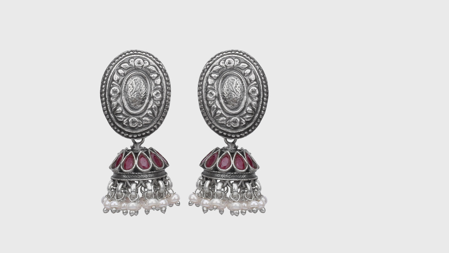 Liba Silver Jhumkas