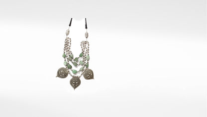 Antique Jade Green Stone Silver Neckpiece