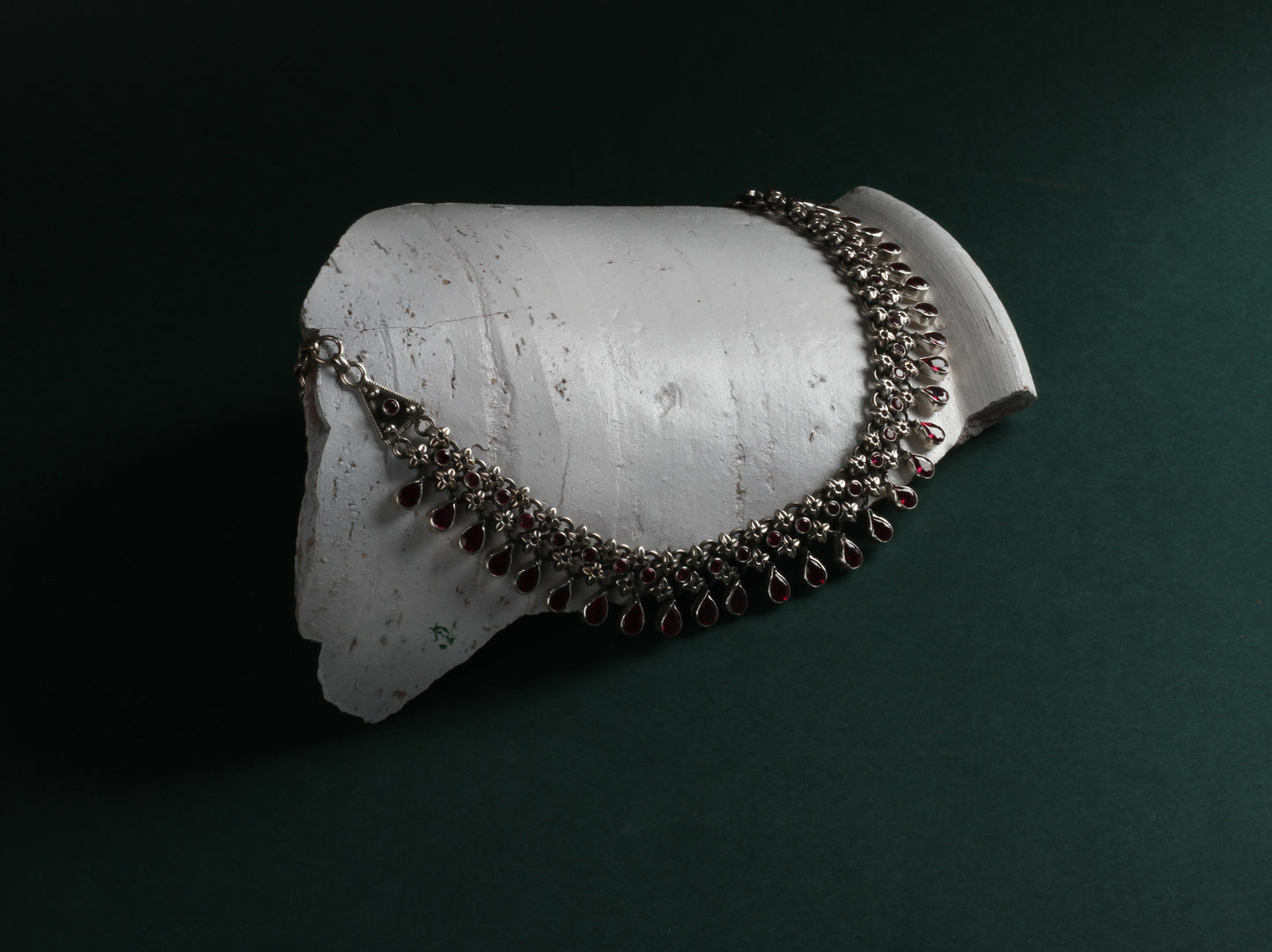 Khadija Silver Oxidised Necklace