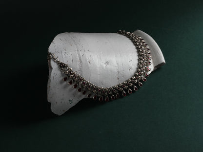 Khadija Silver Oxidised Necklace