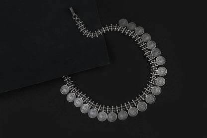 Elham Silver Oxidised Necklace