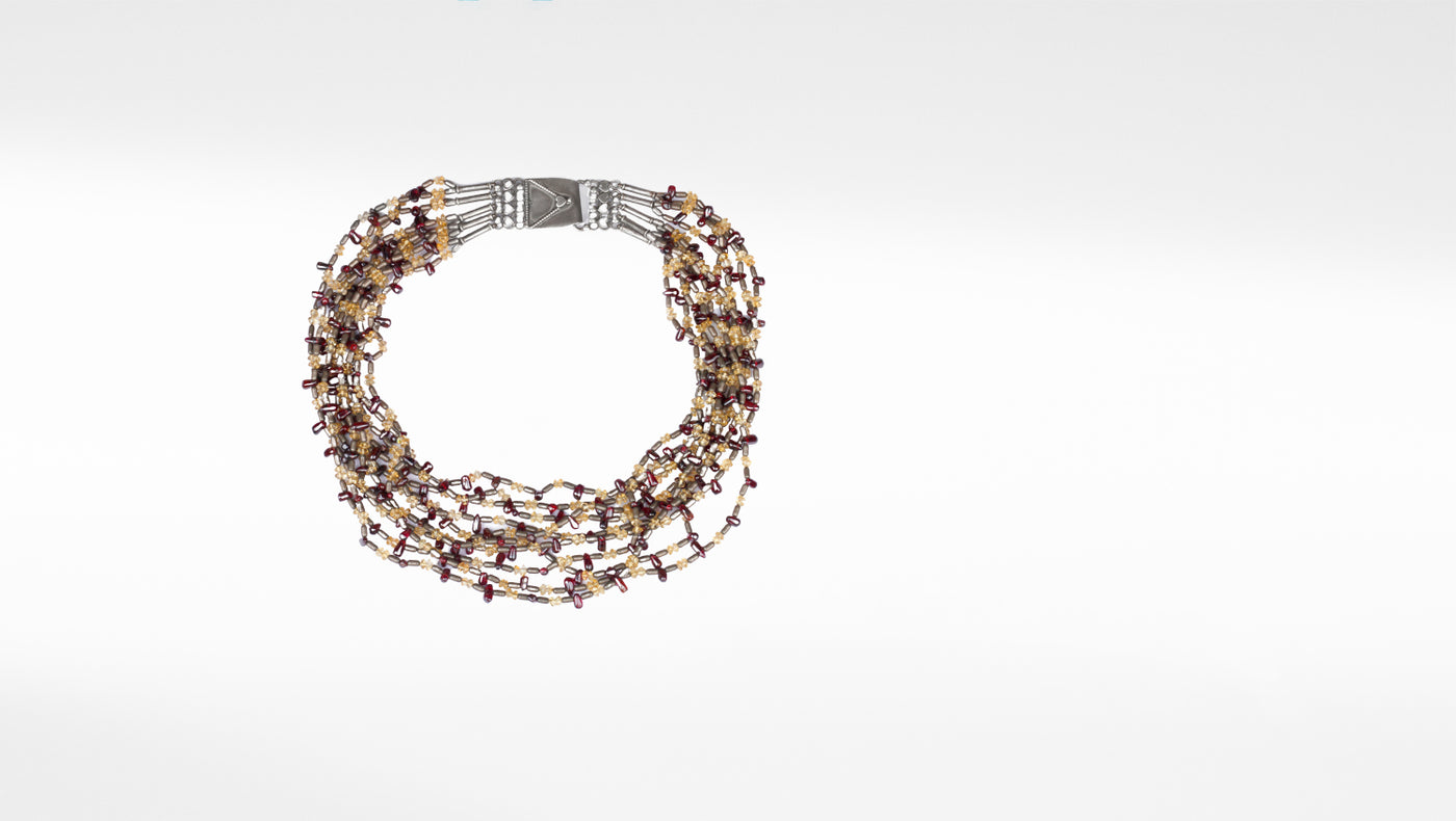 Shanaya Stone Beads Silver Necklace