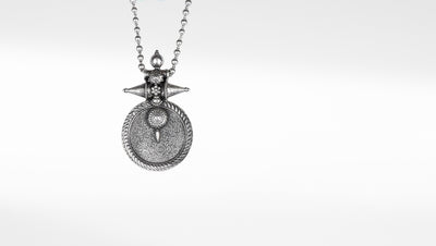 Rajasthani Round Mandaliya Silver Necklace