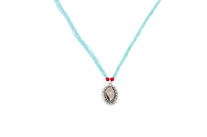 Sangeeta Boochra Silver Necklace with quratz