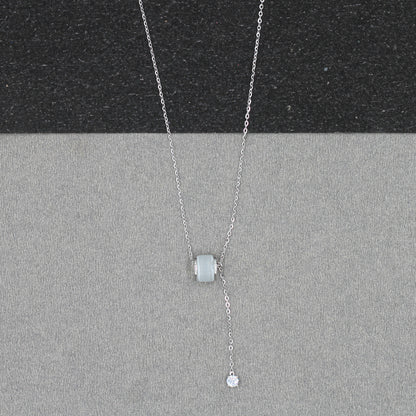 Silver-Plated CZ Pendant & Chain