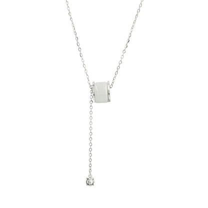 Silver-Plated CZ Pendant & Chain