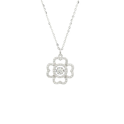 Silver-Plated CZ Pendant & Chain