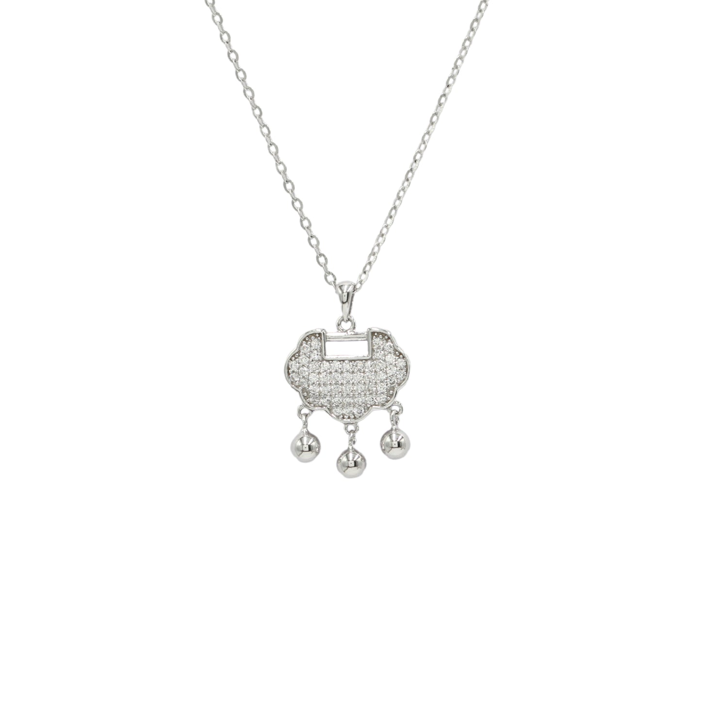 Sangeeta Boochra CZ Studded Sterling Silver Pendant with Chain