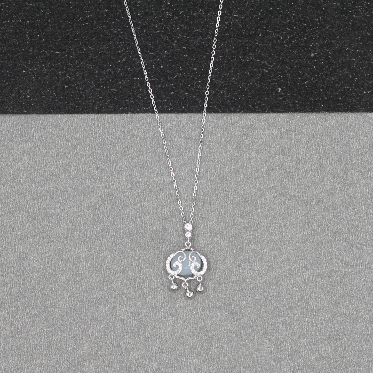 Sangeeta Boochra Silver-Plated CZ Pendant & Chain