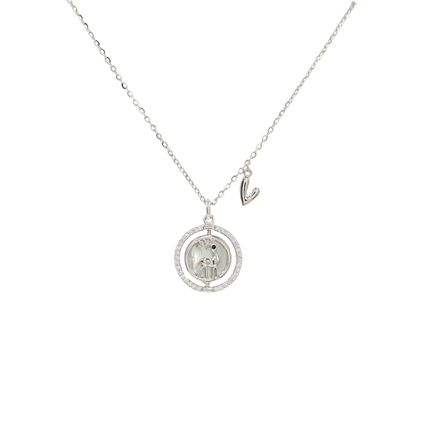 Sangeeta Boochra CZ Studded Sterling Silver Pendant with Chain