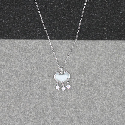 Silver-Plated CZ Pendant & Chain