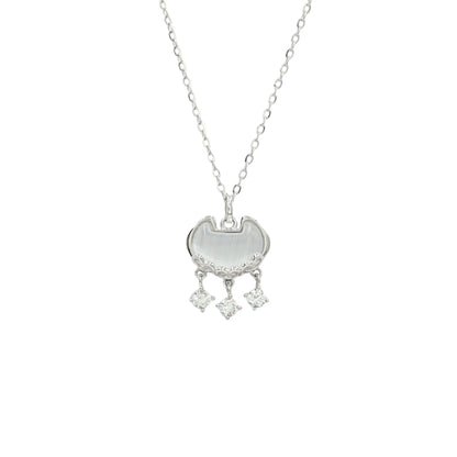 Silver-Plated CZ Pendant & Chain