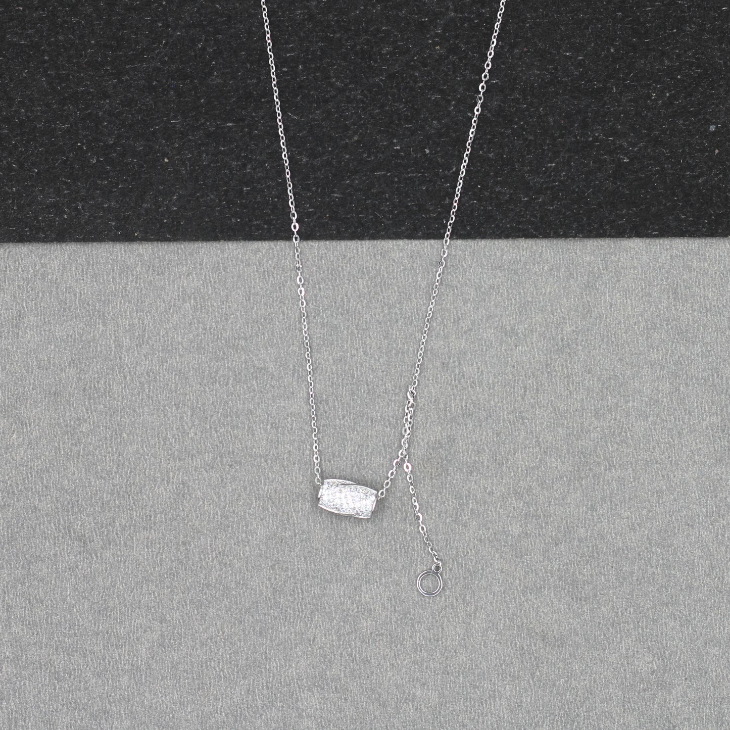 Silver-Plated CZ Pendant & Chain