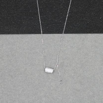 Silver-Plated CZ Pendant & Chain