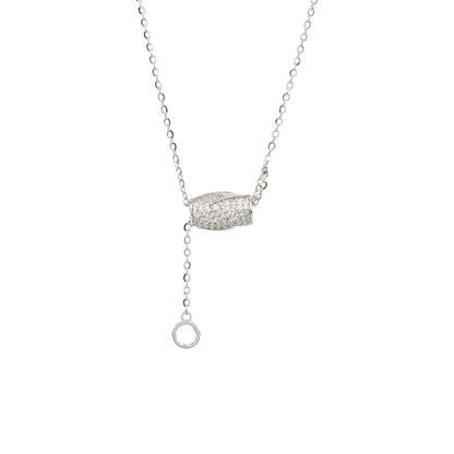 Silver-Plated CZ Pendant & Chain