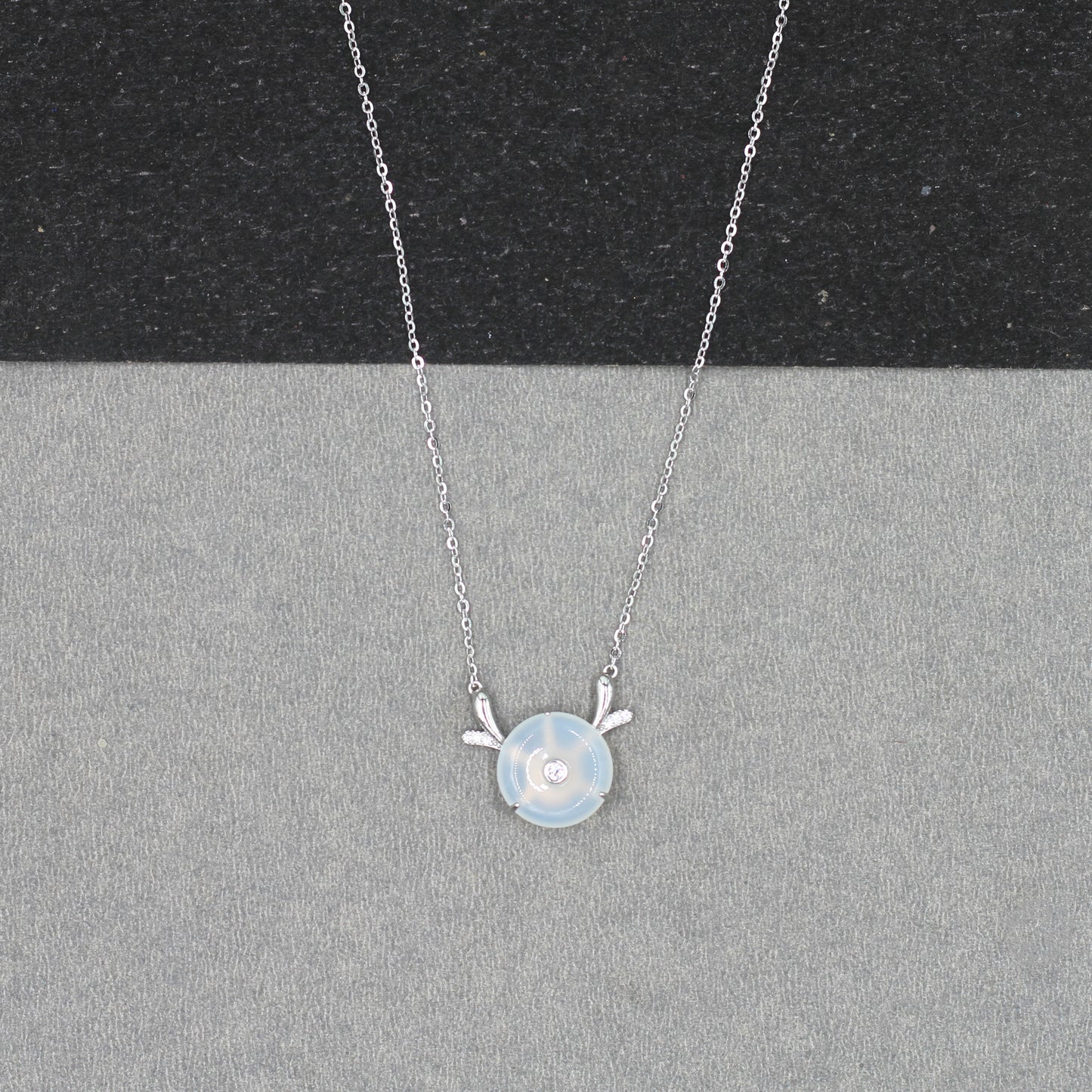 Silver-Plated CZ Pendant & Chain