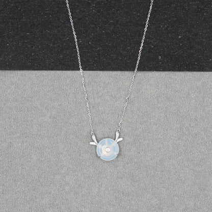 Silver-Plated CZ Pendant & Chain