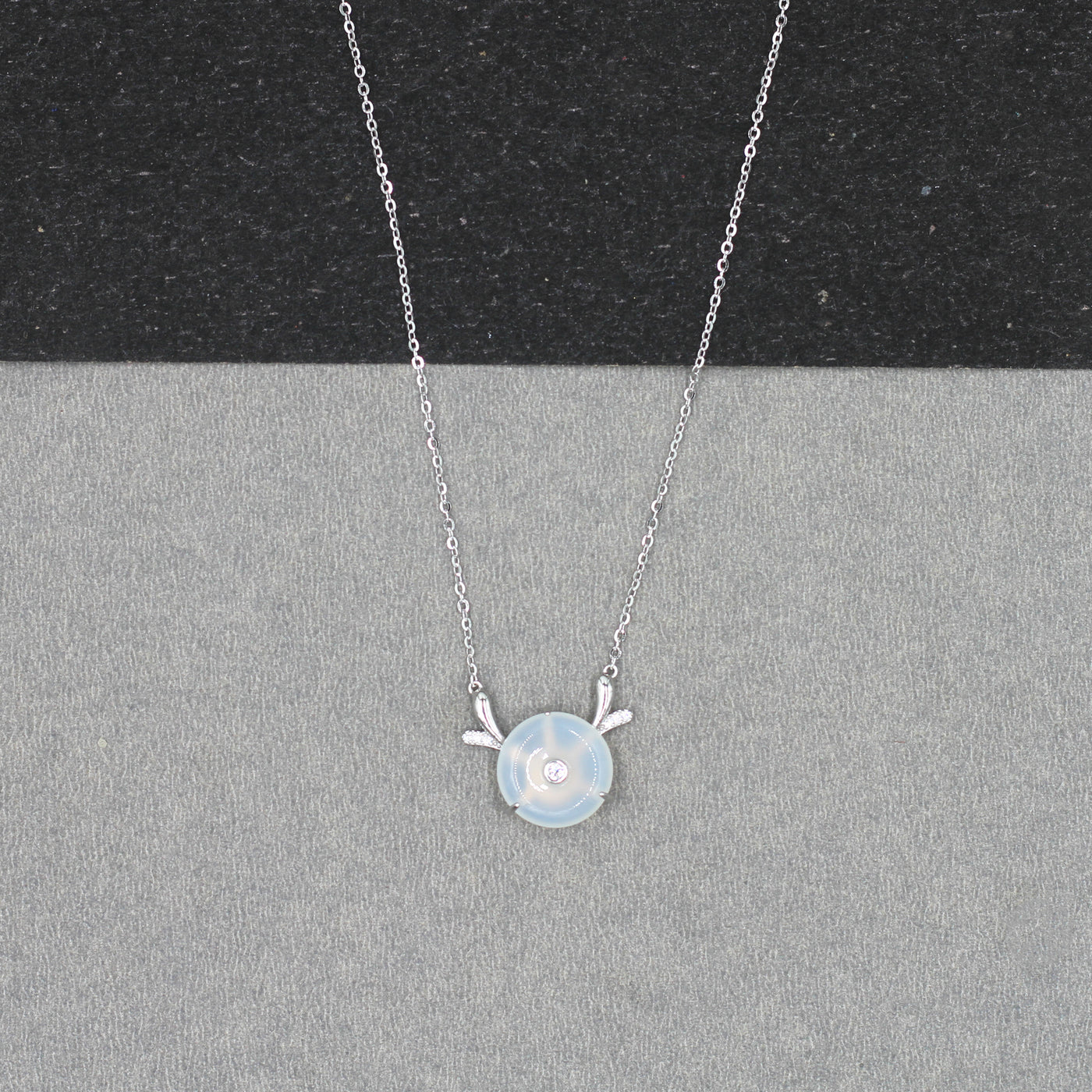 Silver-Plated CZ Pendant & Chain