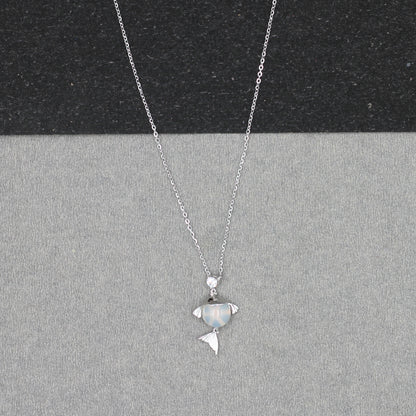 Silver-Plated CZ Pendant & Chain