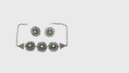 Timeless Beauty Sangeeta Boochra Handmade Silver Necklace and Earrings Set