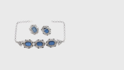 Luminous Duo Sangeeta Boochra Silver Necklace and Earrings Set