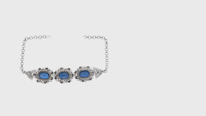 Luminous Duo Sangeeta Boochra Silver Necklace and Earrings Set
