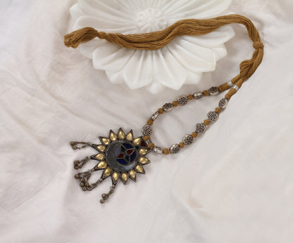 Sangeeta Boochra Tribal Silver Necklace With Glass