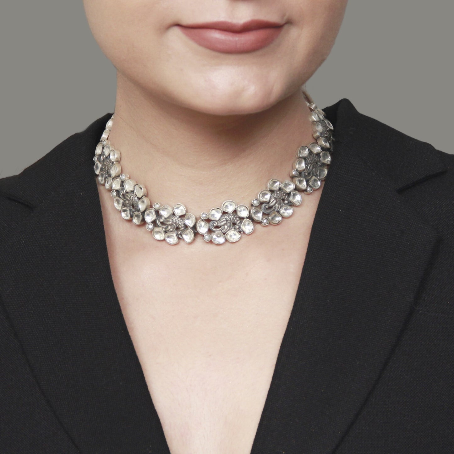 Silver Handcrafted Tribal Silver Necklace