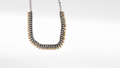 Sangeeta Boochra Dual Tone Tribal Silver Necklace