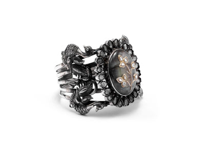 Vividh- Silver Shabina Cuff Bracelet