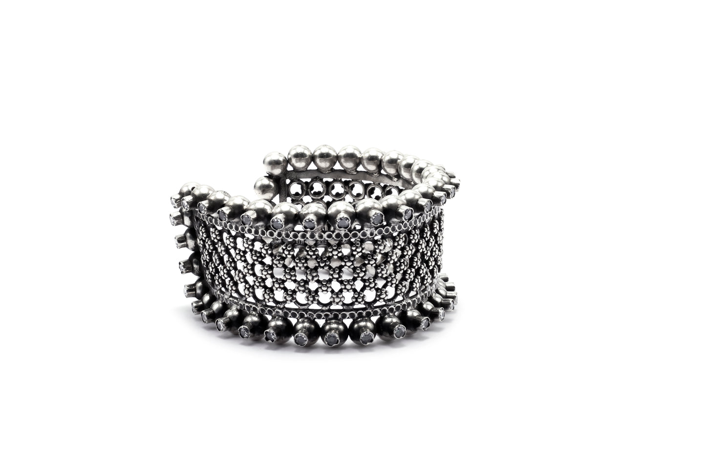 Vividh- Silver Lubena Cuff Bracelet