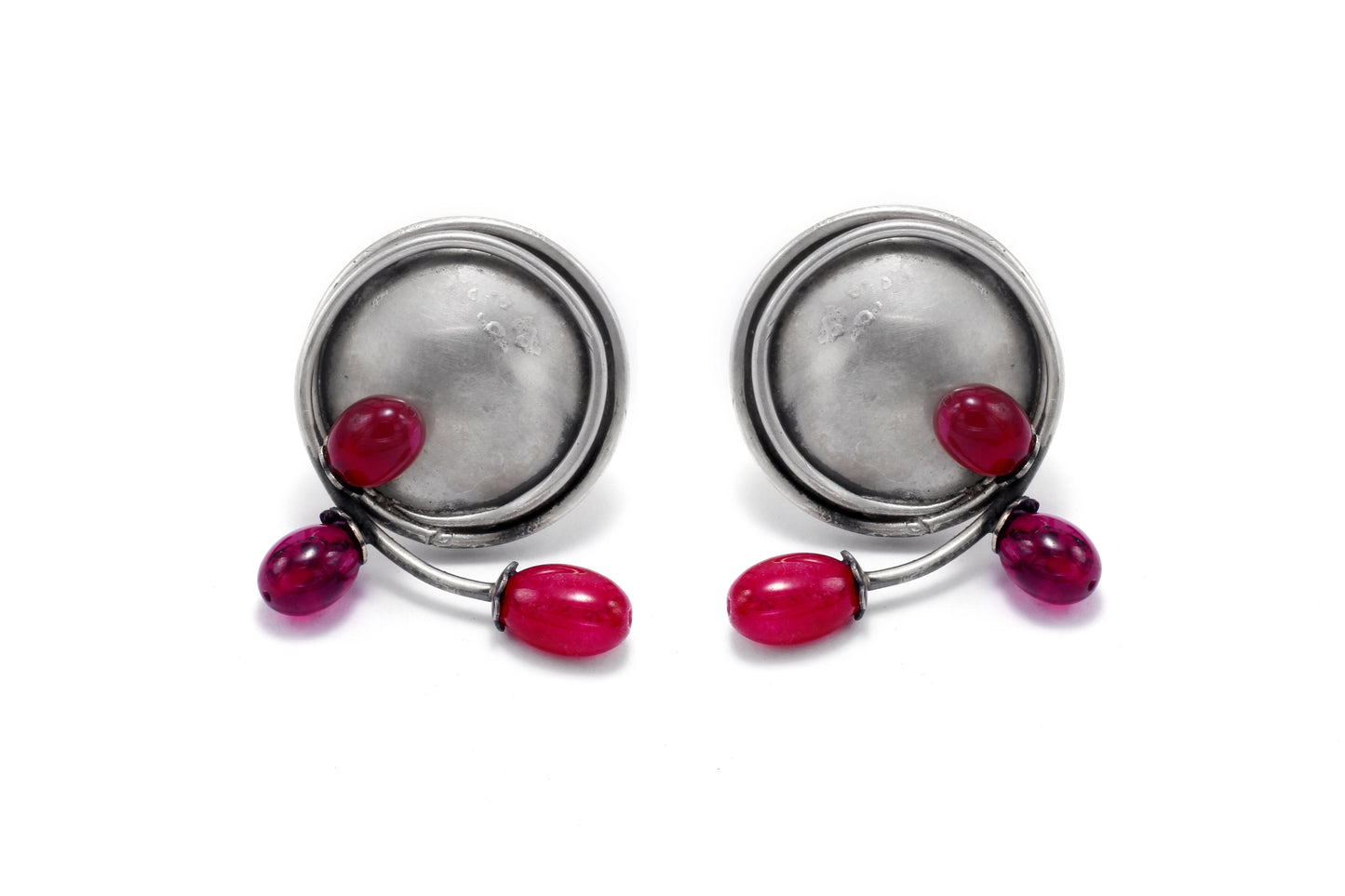Vividh- Silver Kasool Round Earrings