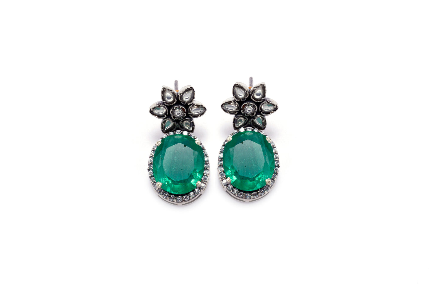 Vividh- Silver Sophia Floral Earrings