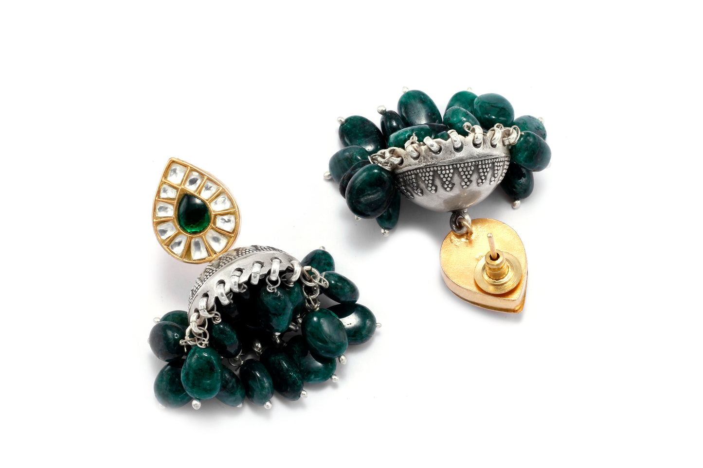 Vividh- Silver Allami Jhumka Earrings