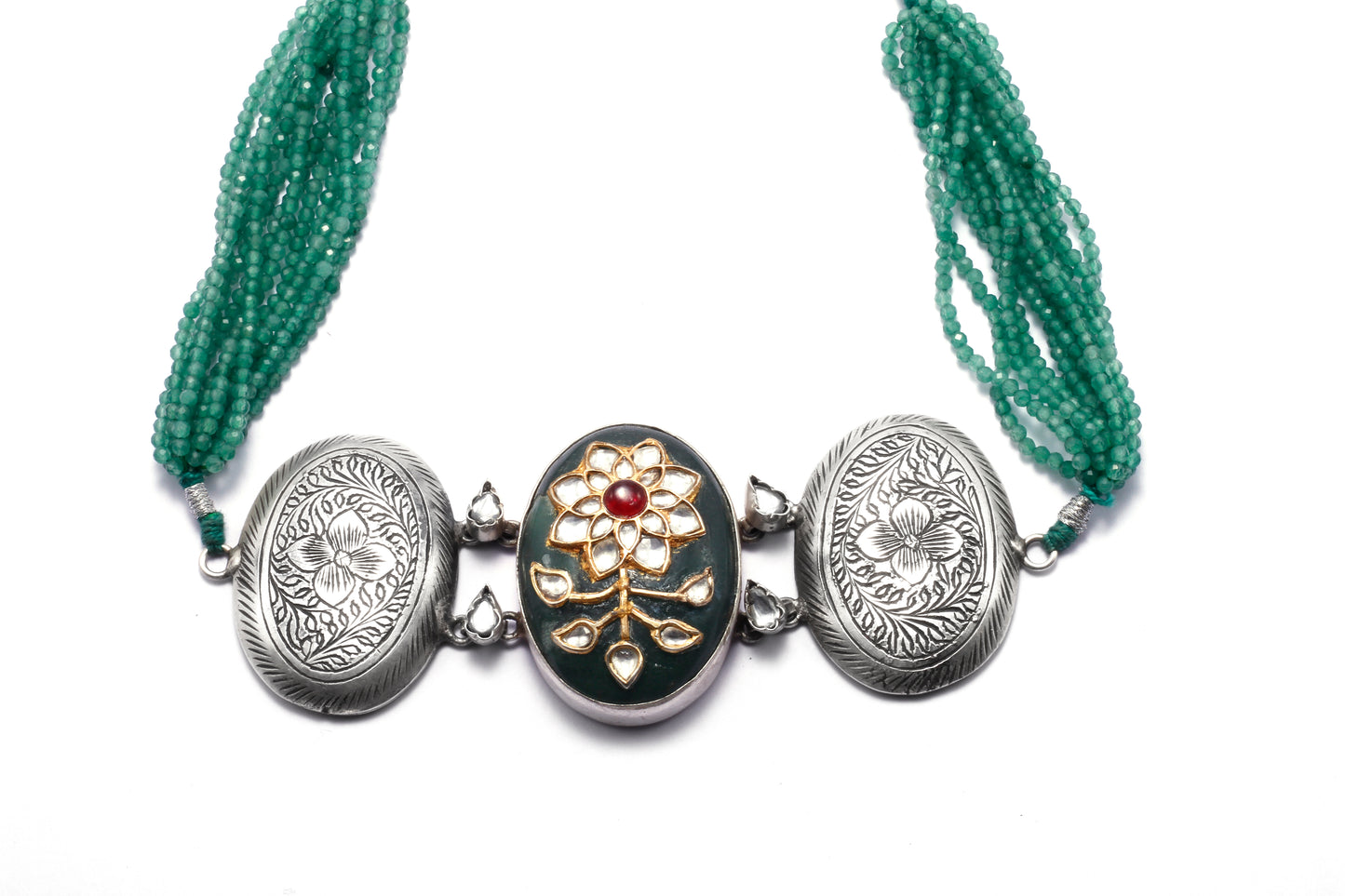 Vividh- Silver Inaya Choker