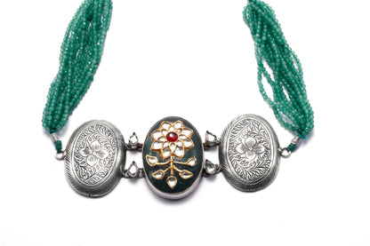 Vividh- Silver Inaya Choker