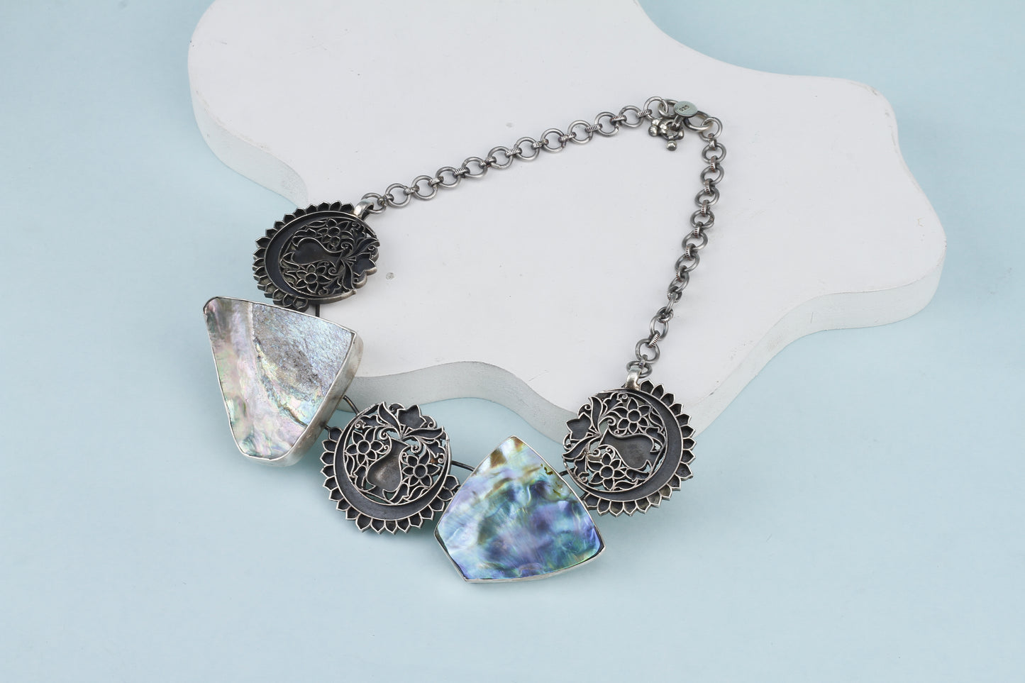 Vividh- Silver Tiara Choker