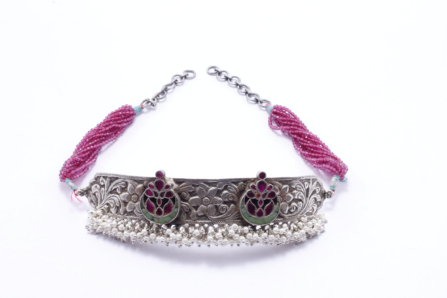 Vividh- Silver Iti Charming Choker