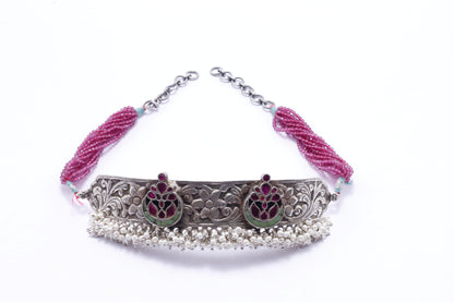 Vividh- Silver Iti Charming Choker