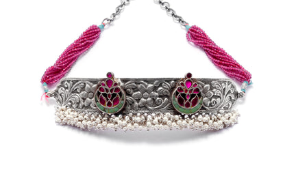 Vividh- Silver Iti Charming Choker