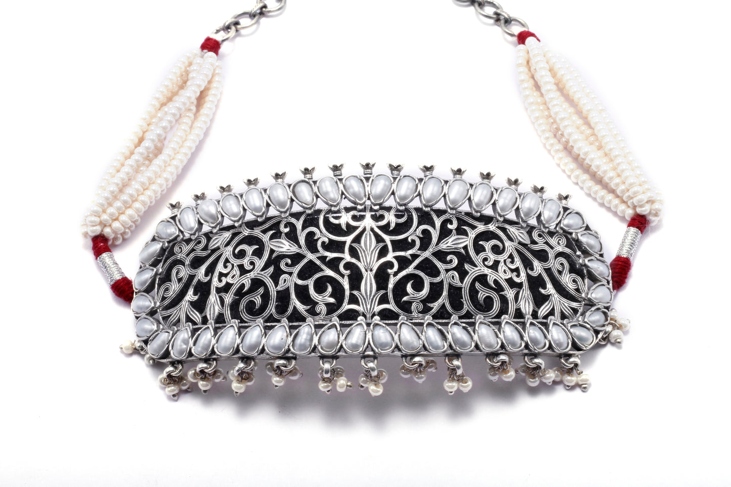 Vividh- Silver Sharia Charming Choker