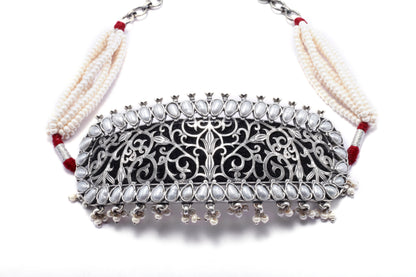 Vividh- Silver Sharia Charming Choker