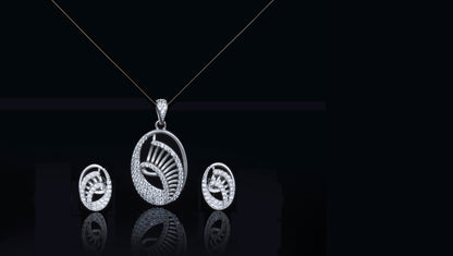 Inaya Silver Pendant with Earrings