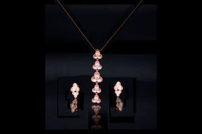 Elise Rose Gold Plated  Silver Pendant with Earrings