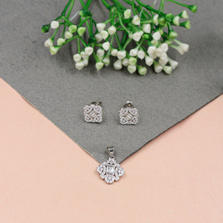 Dazzling Dreams CZ Earrings & Chain Pendant Bundle